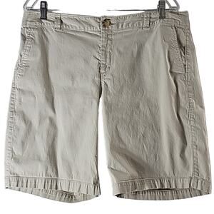 Womens Sz 14 Kacki Shorts Modest Neutral Pockets Casual Classic Dockers